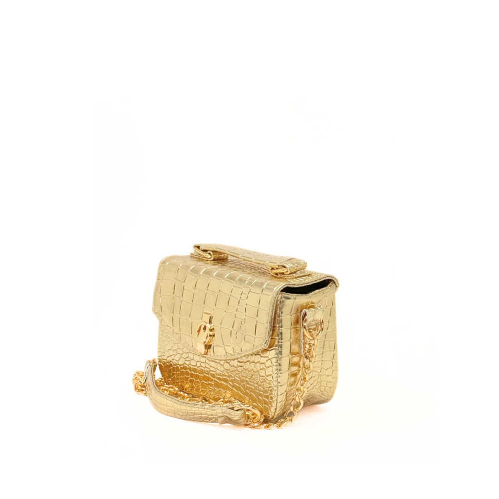 ILEA Ženska torba Tea 19x13cm, Zlatna Kroko slika 2