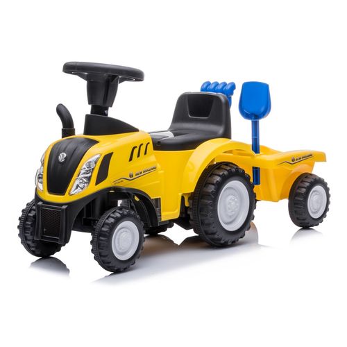 Dječji traktor guralica s prikolicom New Holland žuti slika 2