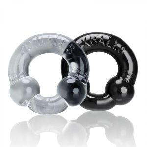 Komplet prstenova za penis Ultraballs, crni i proziran