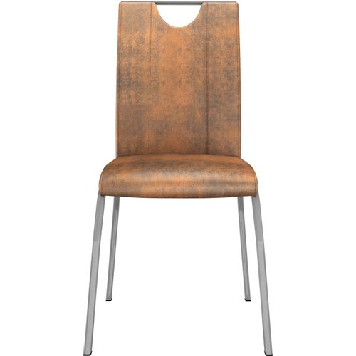 Blagovaonske stolice od umjetne kože 4 kom brušene smeđe slika 25