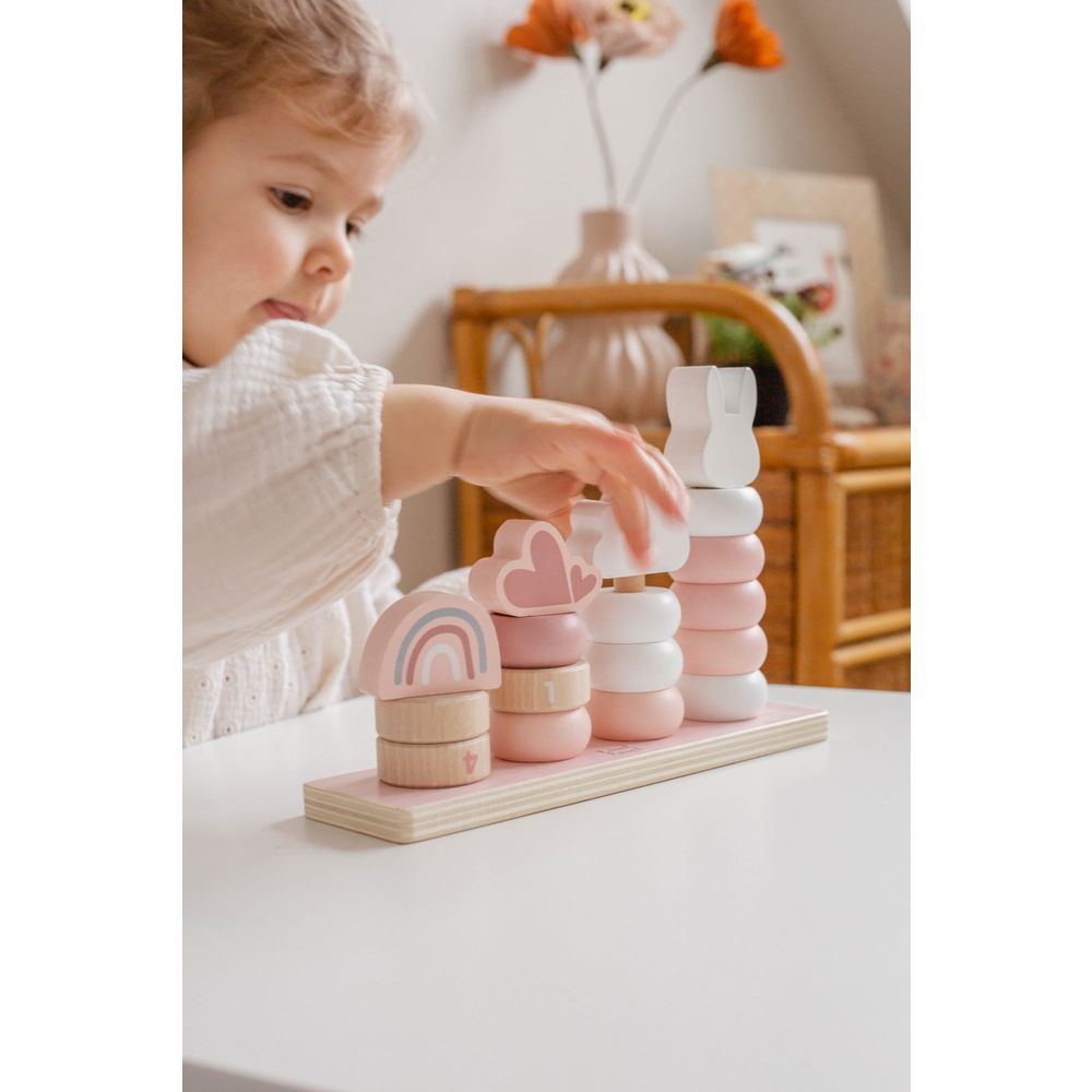 Label Label Drvena didaktička slagalica sa prstenovima, Pink slika 7