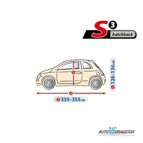 CERADA ZA AUTOMOBIL S3 HATCHBACK,VODOOTPORAN,OTPORAN NA UV ZRAKE,D 335-355CM,V 126-136CM slika 2