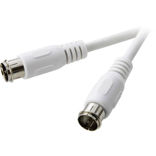 SpeaKa Professional SAT priključni kabel [1x F-brzi muški konektor - 1x F-brzi muški konektor] 1.50 m 75 dB  bijela slika 1
