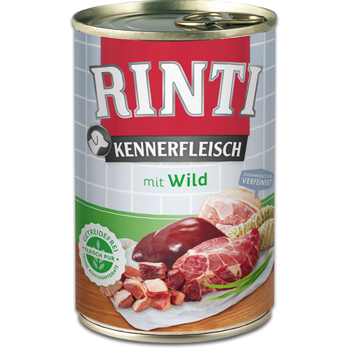 RINTI Kennerfleisch mit Wild, hrana za pse s mesom divljači, 400 g slika 1