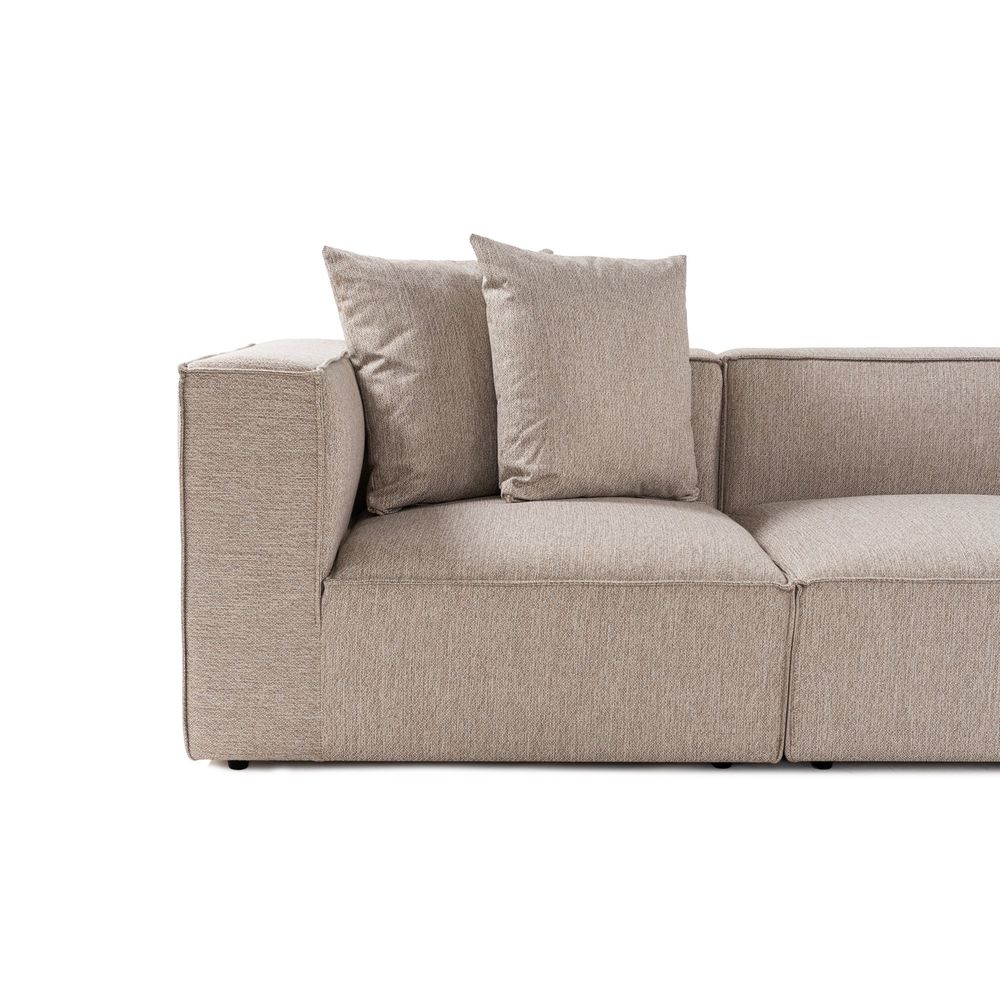 Ugaona Sofa Sora (L1-O1-O1-1R-POUFFE) - Pješčano Bež Boja slika 10