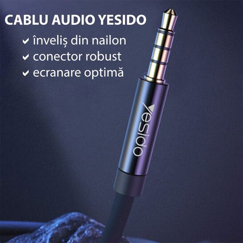 Yesido - audio kabel (YAU15) - priključak 3,5 mm na priključak 3,5 mm, 2 m - crni slika 2