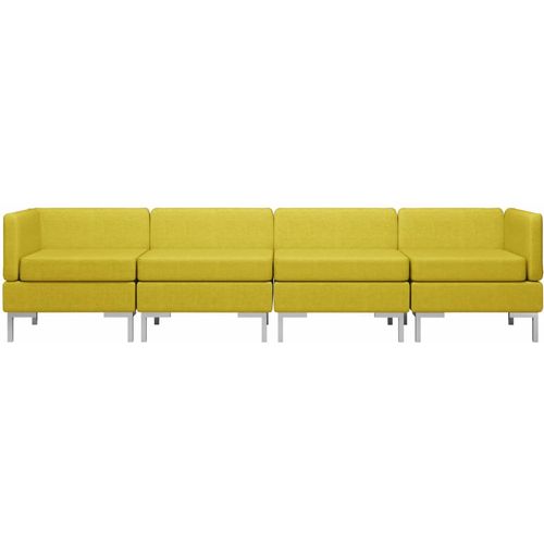 4-dijelni set sofa od tkanine žuti slika 11