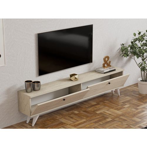 Woody Fashion TV stalak PARIS, boja Travertine slika 3