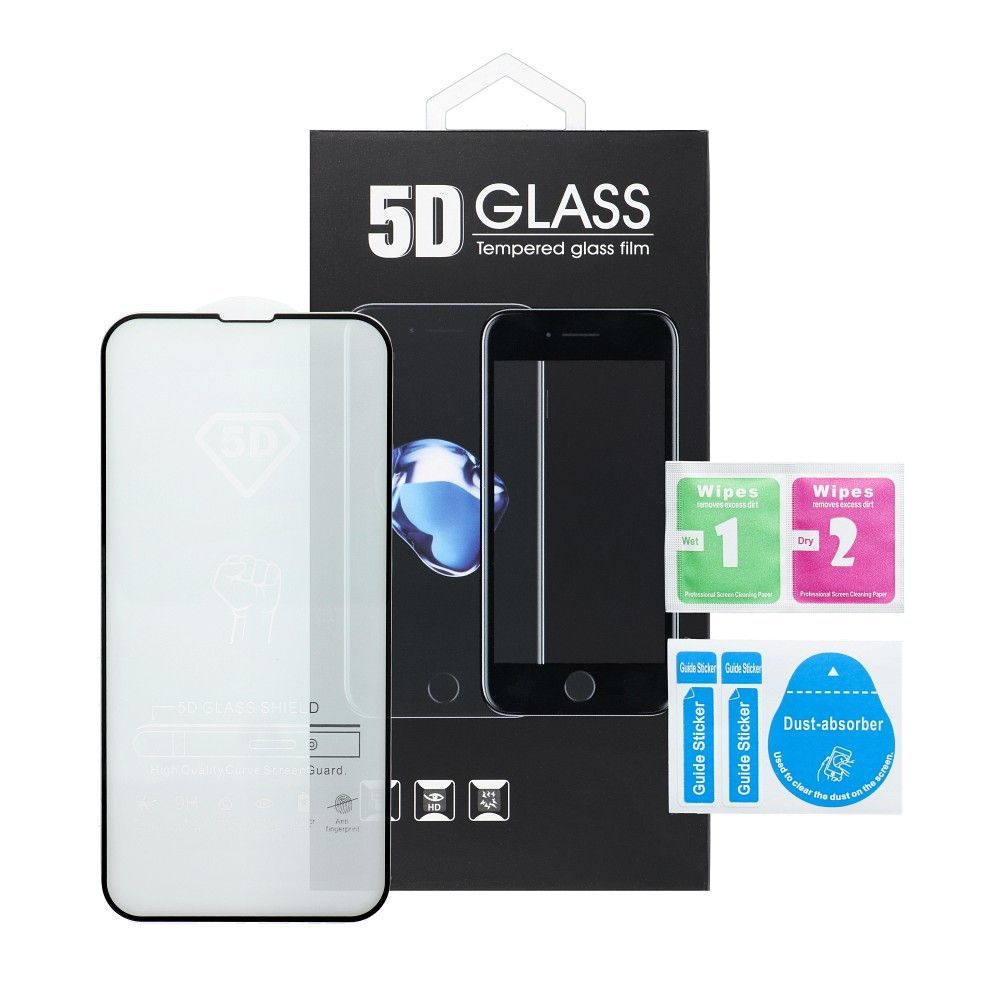 5D Full Glue kaljeno staklo za Motorola G06 / G06 Power – sa crnim rubom slika 4