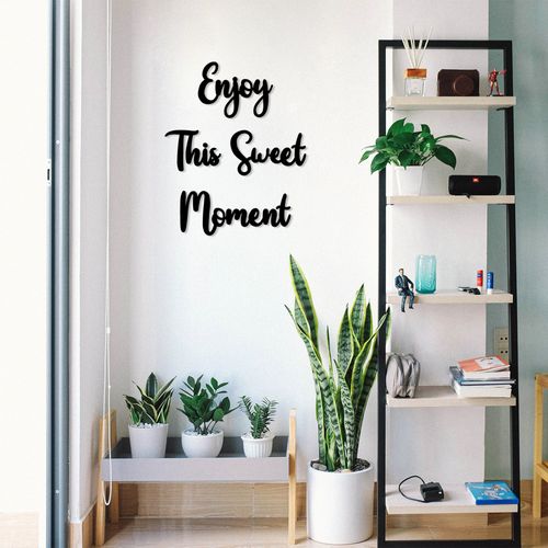 Enjoy This Sweet Moment Black Decorative Wooden Wall Accessory slika 1