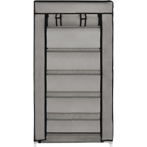 282430 Shoe Cabinet with Cover Grey 58x28x106 cm Fabric slika 13