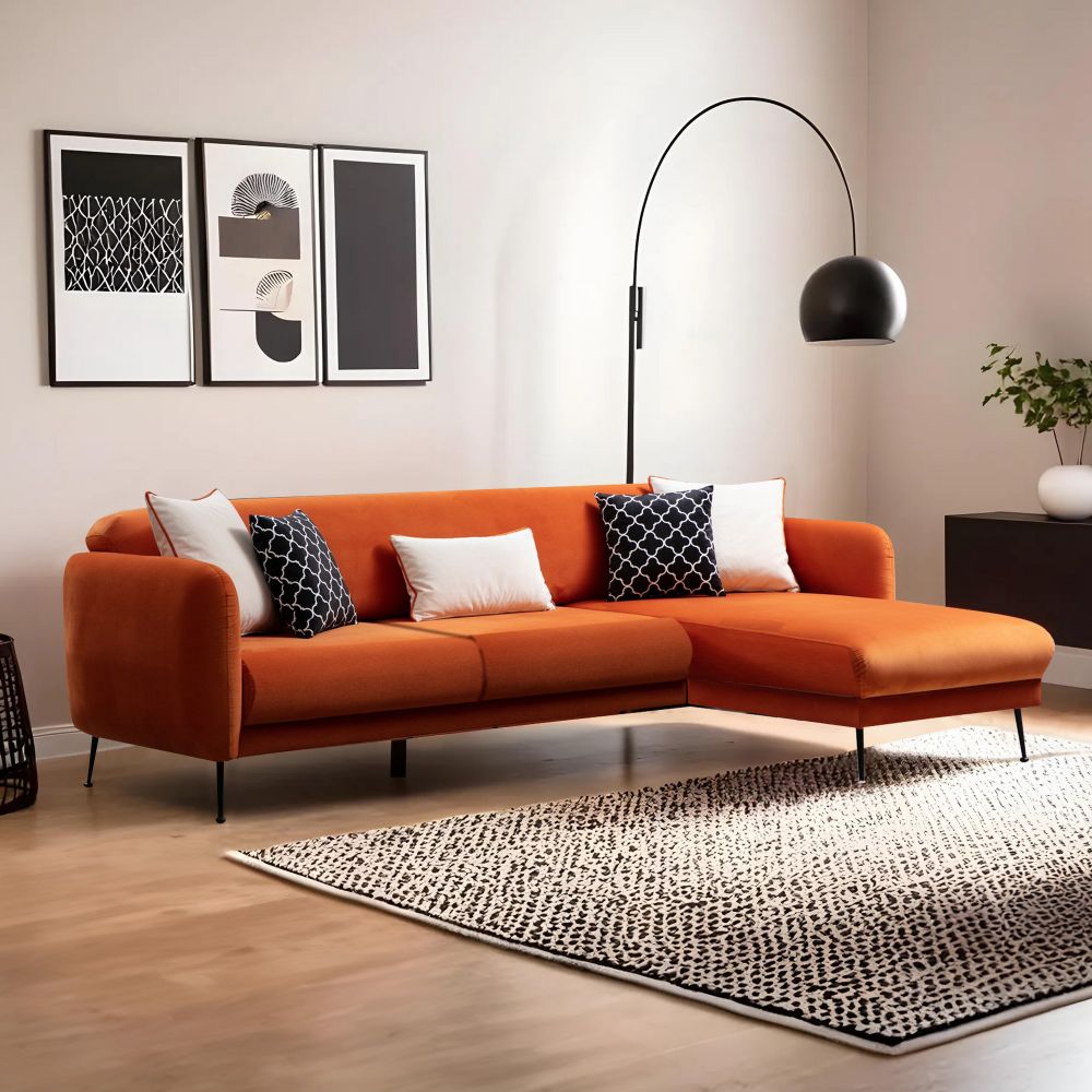 Sevilla Kutna Sofa na Razvlačenje Desna (L3+Chl) Narandžasta slika 6
