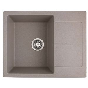 Inter Ceramic sudoper usadni pravokutni sa desnim ocjeđivačem 50x62x21,5 cm + sifon, granit bež