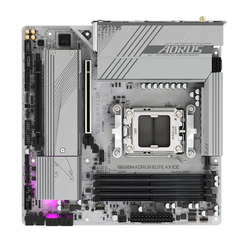 Gigabyte B650M A ELITE AX ICE AM5, B650, Supports AMD Ryzen 7000 Series Processors, 4x DDR5, 1* PCIe 5.0 x4 and 1* PCIe 4.0 x4 M.2 Connector slika 7