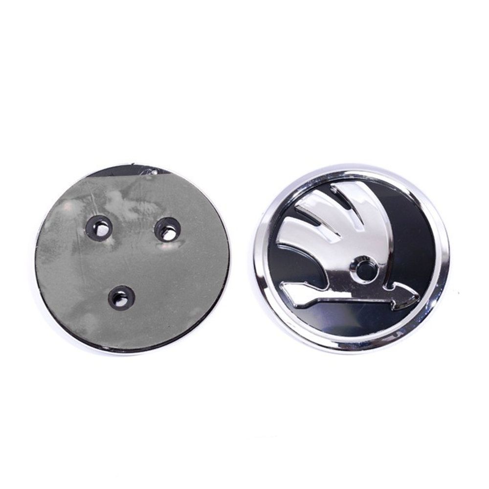 Plastična oznaka Škoda crna Fi89mm slika 1