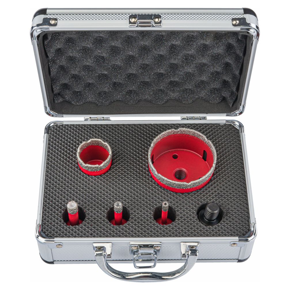 Set od 5 dijamantnih kruna za bušilicu 6–68 mm + adapter HEX M14 – RTZOD0045 slika 2