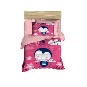 Set posteljine za bebe u boji mornarsko plave, bijele i roze - PH139