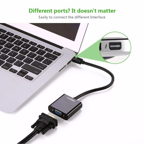 Ugreen Mini DisplayPort na VGA pretvarač, crni, 15cm - u kutiji slika 4