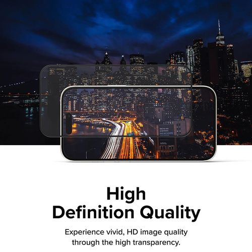 Ringke Cover Display ID Glass kaljeno staklo za iPhone 15 -crno slika 6