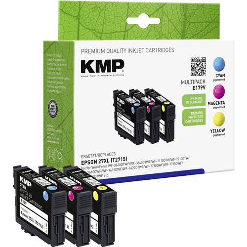 KMP tinta zamijenjen Epson T2715, 27XL kompatibilan kombinirano pakiranje cijan, purpurno crven, žut E179V 1627,4005 slika 3