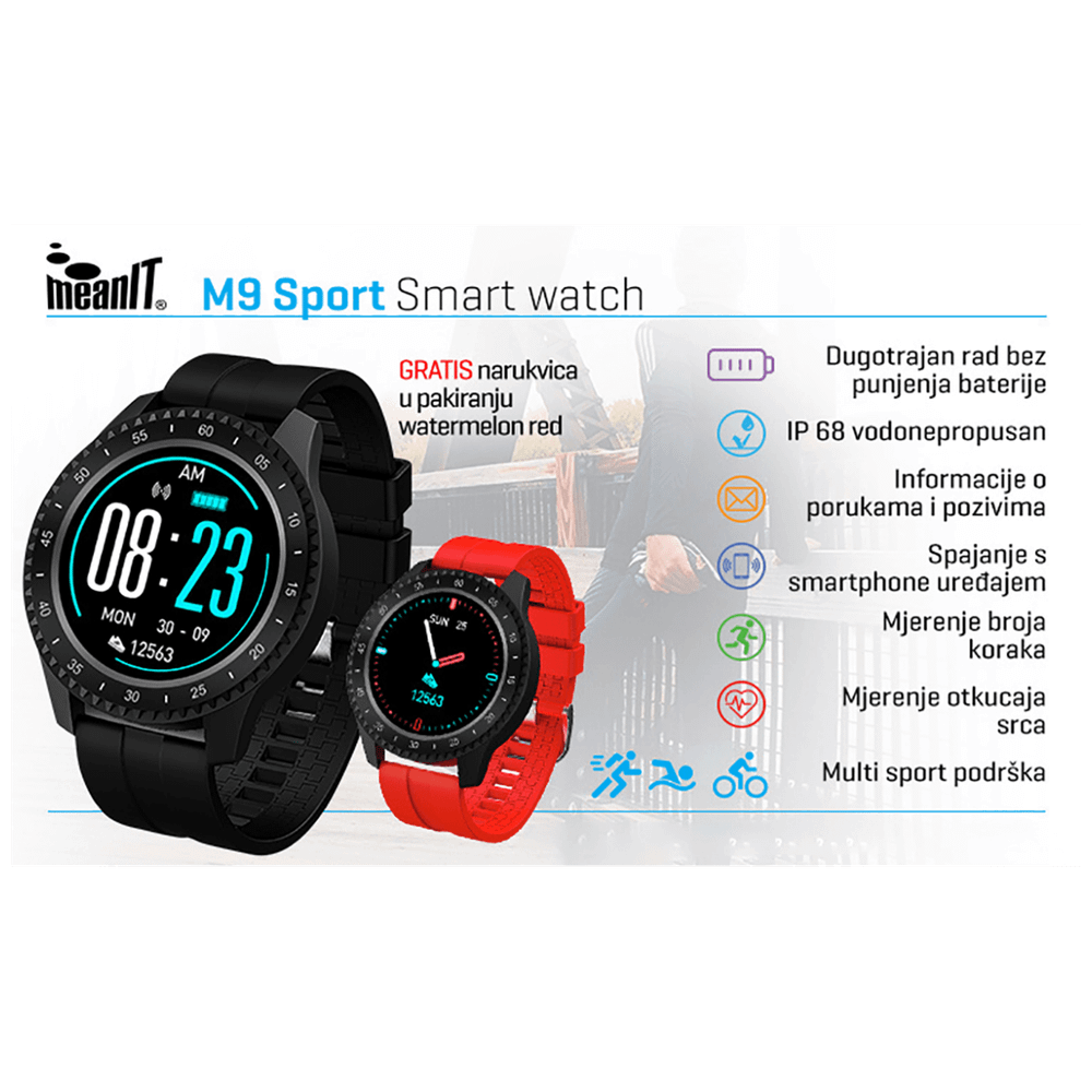 MeanIT Sat pametni, sport, vodootporan IP68 - M9 Sport slika 2