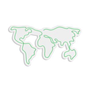 Wallity Zidna dekoracije svijetleća WORLDzeleni, World Map - Green