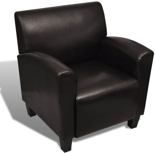 Fotelja od umjetne kože tamnosmeđa slika 9