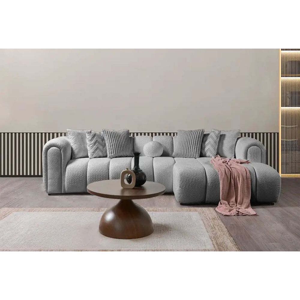 Ugaona Sofa N-Line Desna - boja: siva slika 2