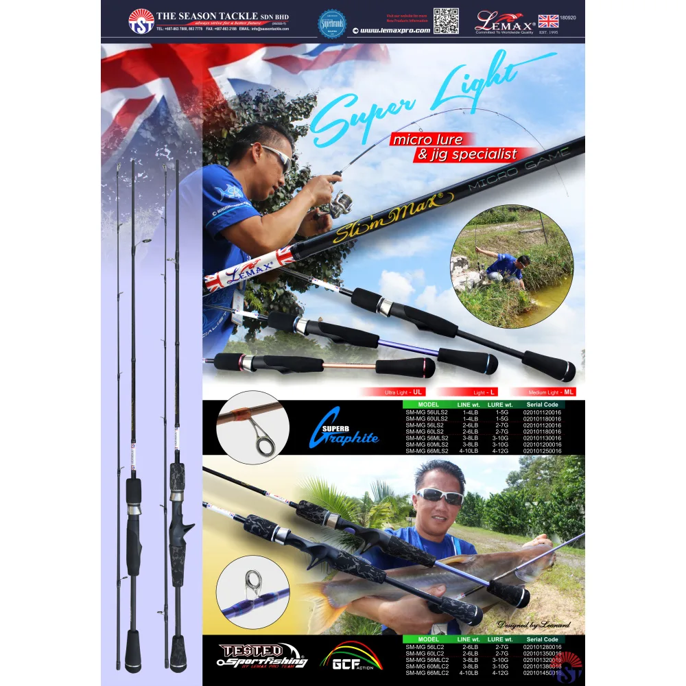 Lemax štap Rod SM-Micro Game - SM-MG 60MLS2 # 3-8lb 183cm 3-10gr štap za ribolov slika 1