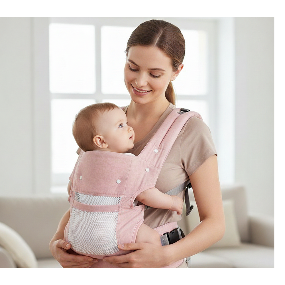 Višenamjenska ergonomska nosiljka za bebe s prozračnom mrežom i uklonjivim osloncem za glavu slika 8