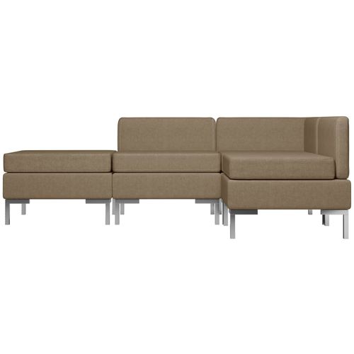 4-dijelni set sofa od tkanine smeđi slika 23