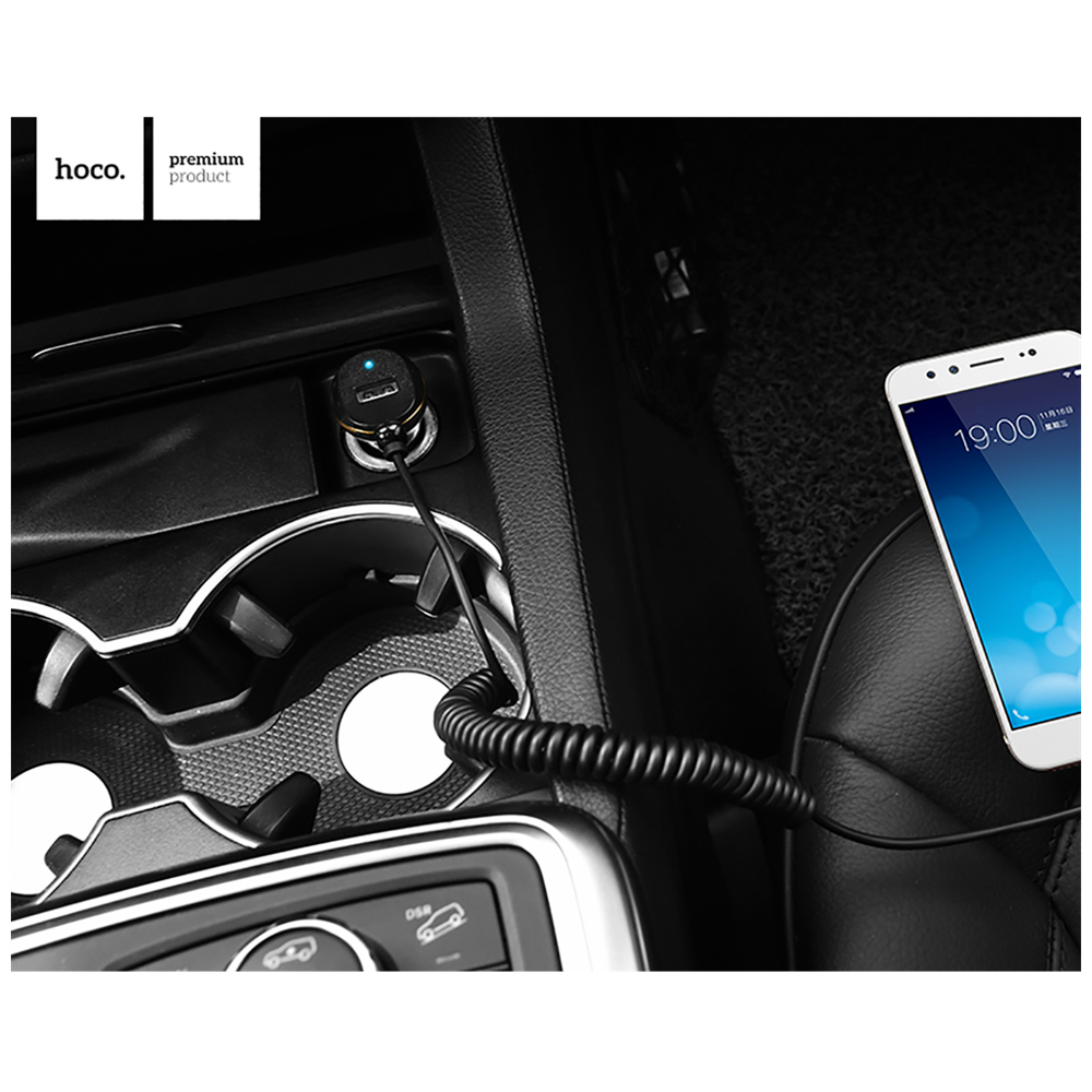 hoco. Auto punjač  sa micro USB kabl, USB, 5 V/3.4 A, crna - Z14 single, micro USB, BK slika 6