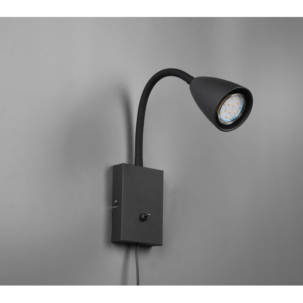 Wanda zidna lampa mat crno slika 3