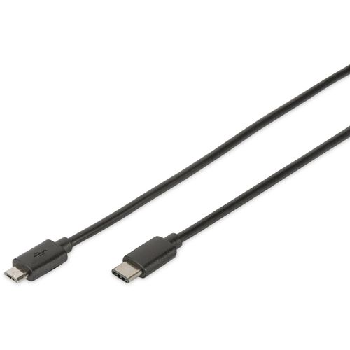 Digitus USB kabel USB 3.2 gen. 1 (USB 3.0) USB-C® utikač, USB-Micro-B 3.0 utikač 1.80 m crna okrugli, utikač primjenjiv s obje strane, dvostruko zaštićen DB-300137-018-S slika 3