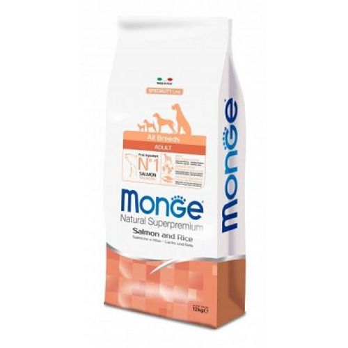 Monge Adult All Breeds Losos i Pirinač, hrana za odrasle pse 12 kg slika 1