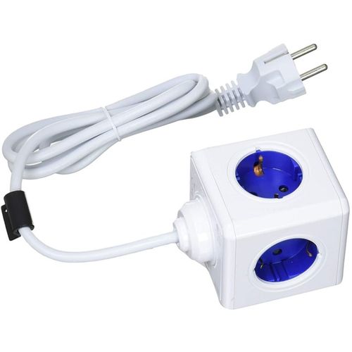 ALLOCACOC PowerCube Ext.USB 4xŠuko+2USB-5V/2.1A,1.5m, plava 1402BL/DEEUPC slika 3