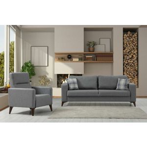Kristal 3+1 - Dark Grey Dark Grey Sofa Set