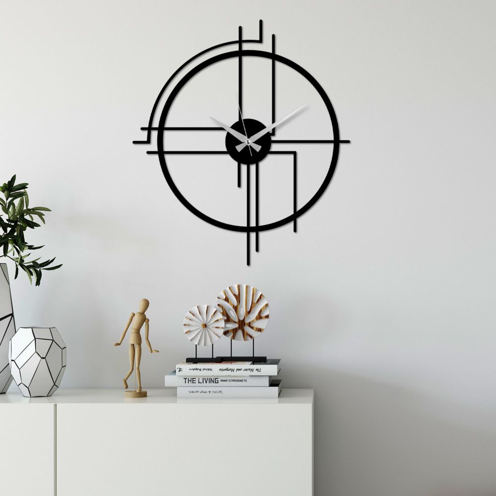 Decorative metal wall clock Minimal, colour: black slika 1