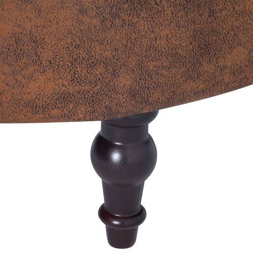 Stolica s visokim naslonom od umjetne brušene kože smeđa slika 24
