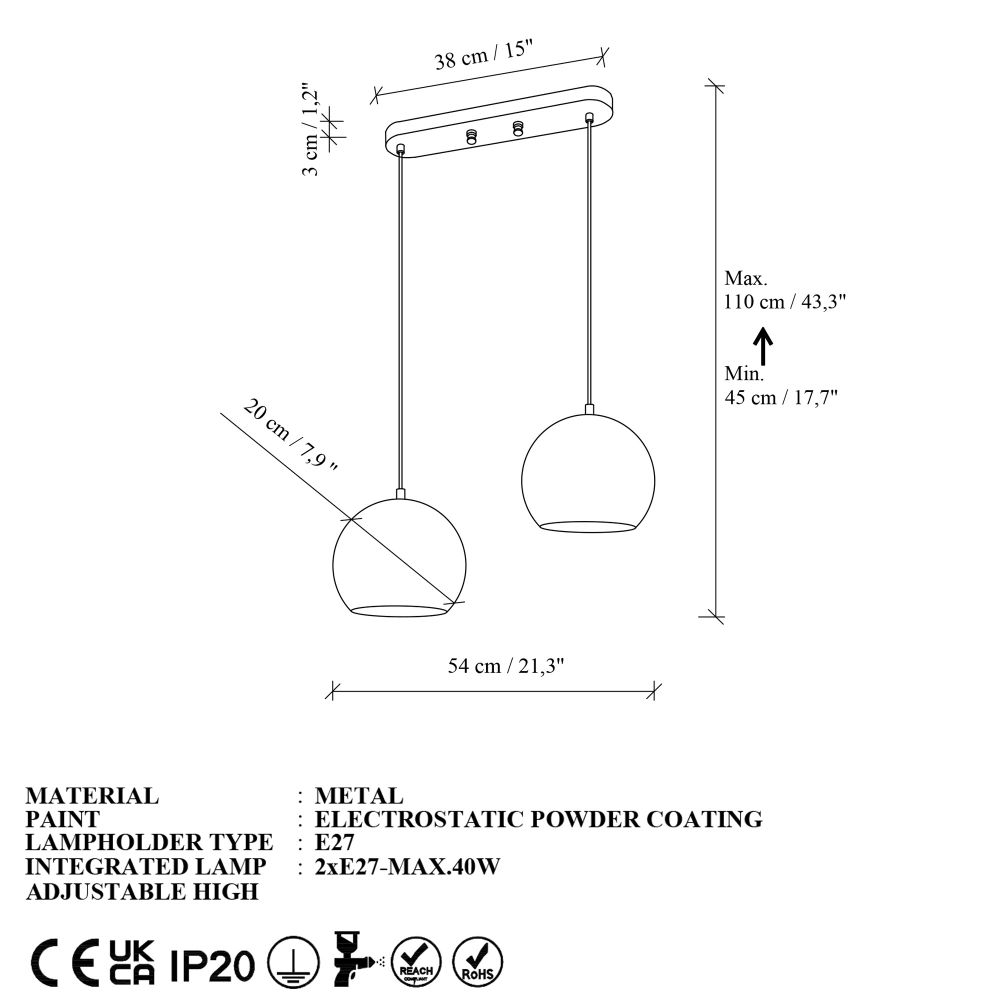 Luster Orbıt 20-20-16300 - Crna slika 6