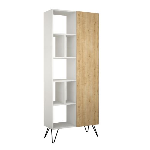 Woody Fashion Polica za knjige, Bijela boja hrast, Jedda Bookcase - White, Oak slika 3