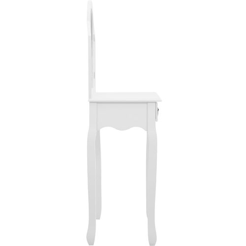 Toaletni stolić sa stolcem bijeli 65x36x128 cm paulovnija i MDF slika 15