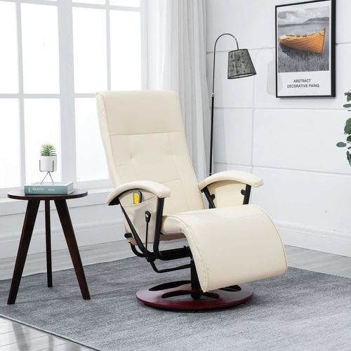 Masažna fotelja od umjetne kože bijela slika 35