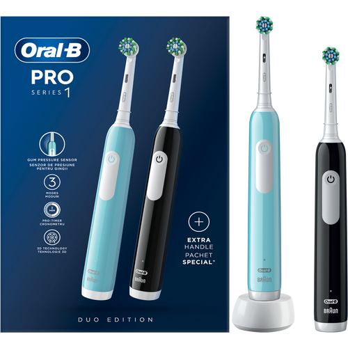 Oral-B Električna četkica Pro 1 Duo Pack (Black + Blue) slika 1