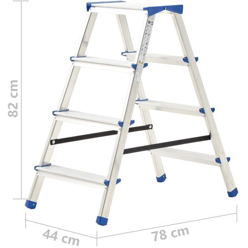 Aluminijske dvostrane ljestve s 4 stepenice 90 cm slika 34