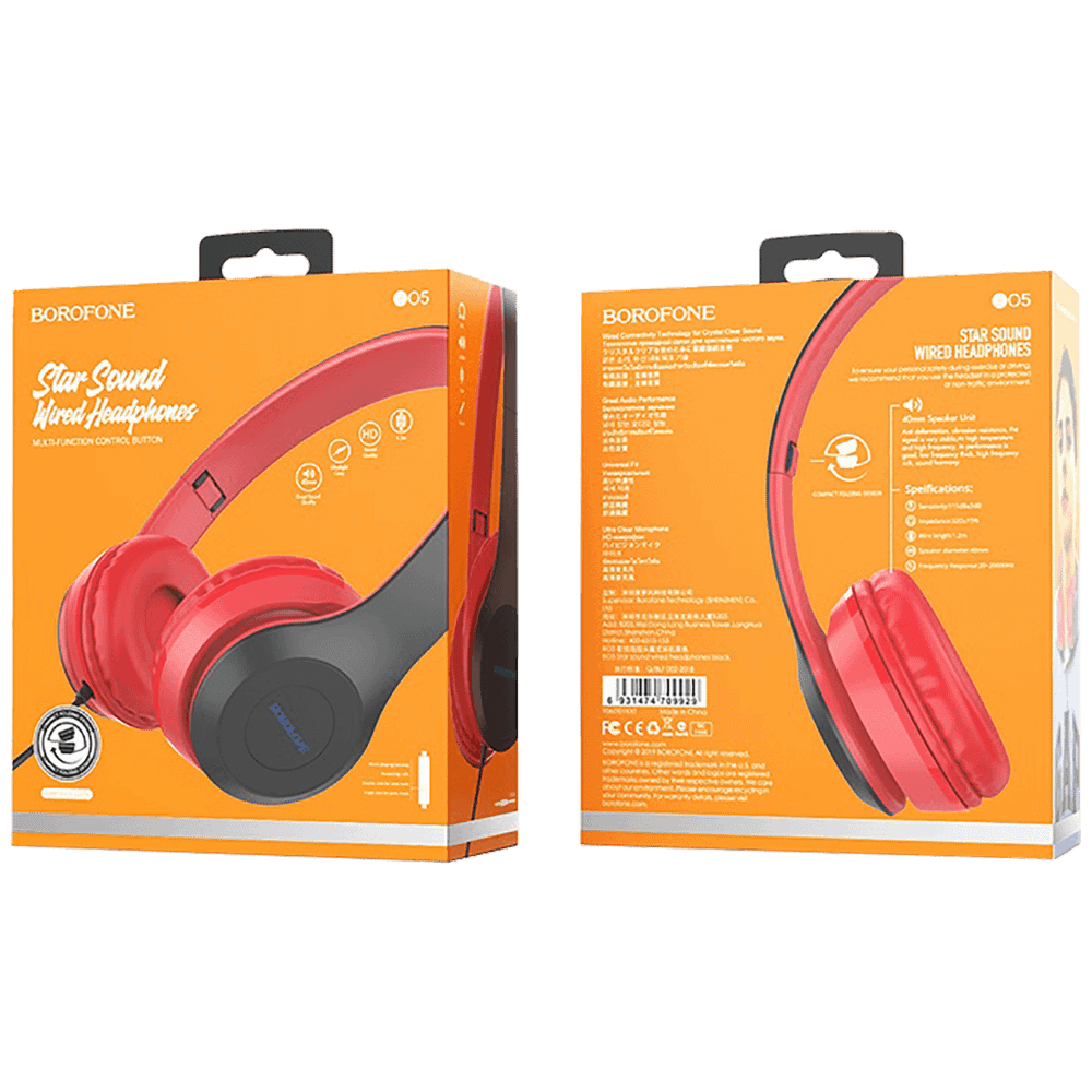 Borofone Slušalice sa mikrofonom - BO5 Star sound Red slika 2