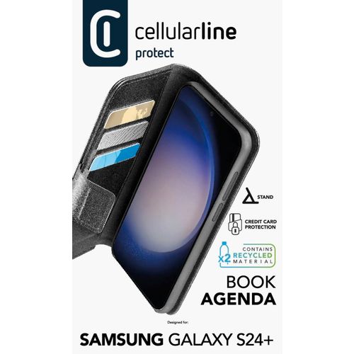 Cellularline preklopna zaštita Book Agenta za Samsung Galaxy S24+ crna slika 4