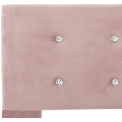 Okvir za krevet ružičasti baršunasti 140 x 200 cm slika 21