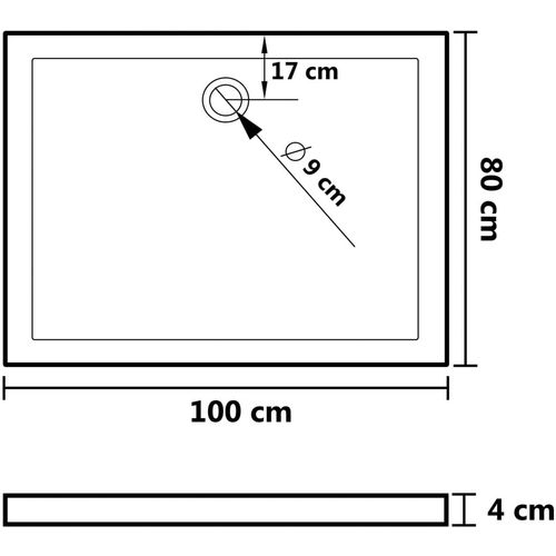 Podloga za tuširanje s točkicama bijela 80 x 100 x 4 cm ABS slika 11