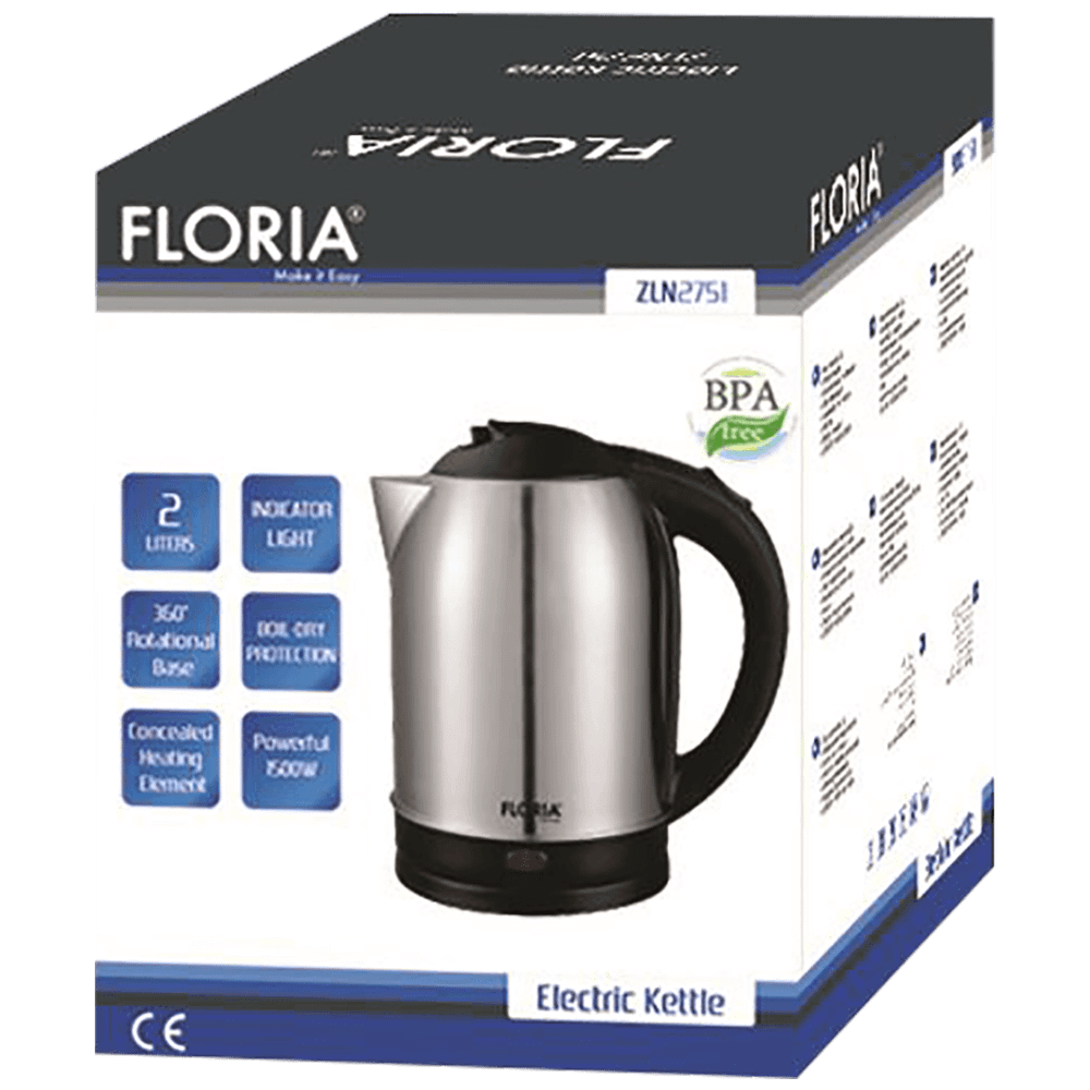 Floria Kuhalo za vodu, zapremina 2.0 l, 1500 W, INOX - ZLN2751 slika 2